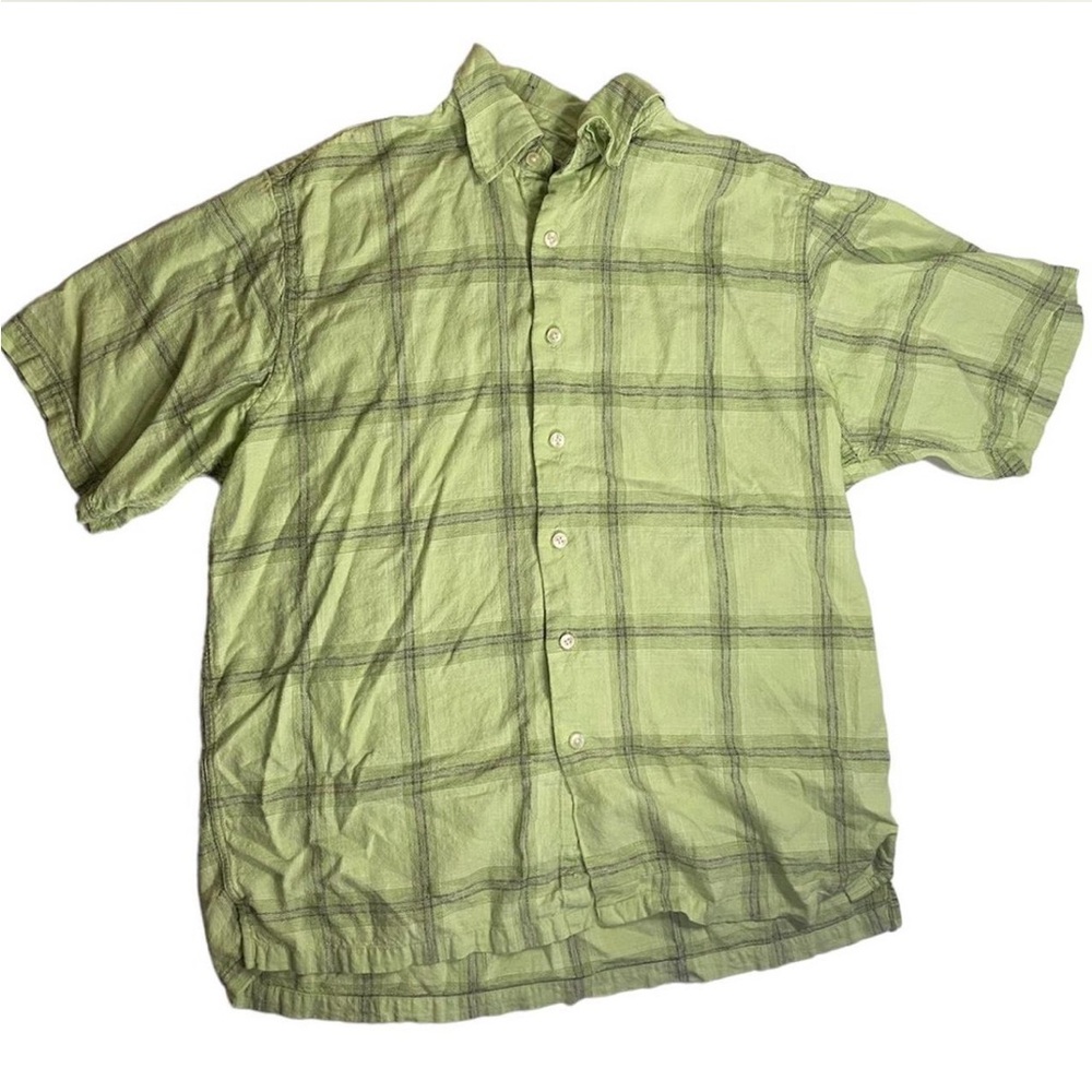 Van Heusen Casual Green Checkered Shirt